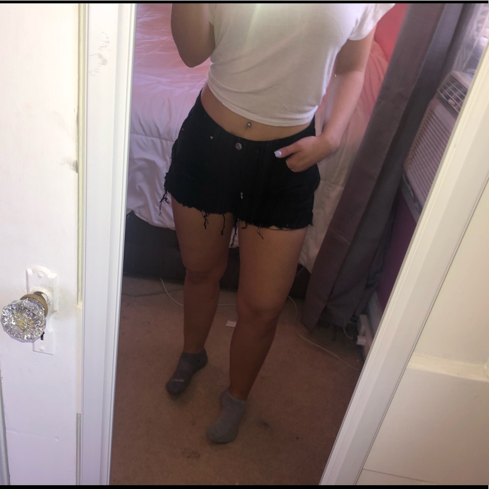NWOT Shein Black Ripped shorts